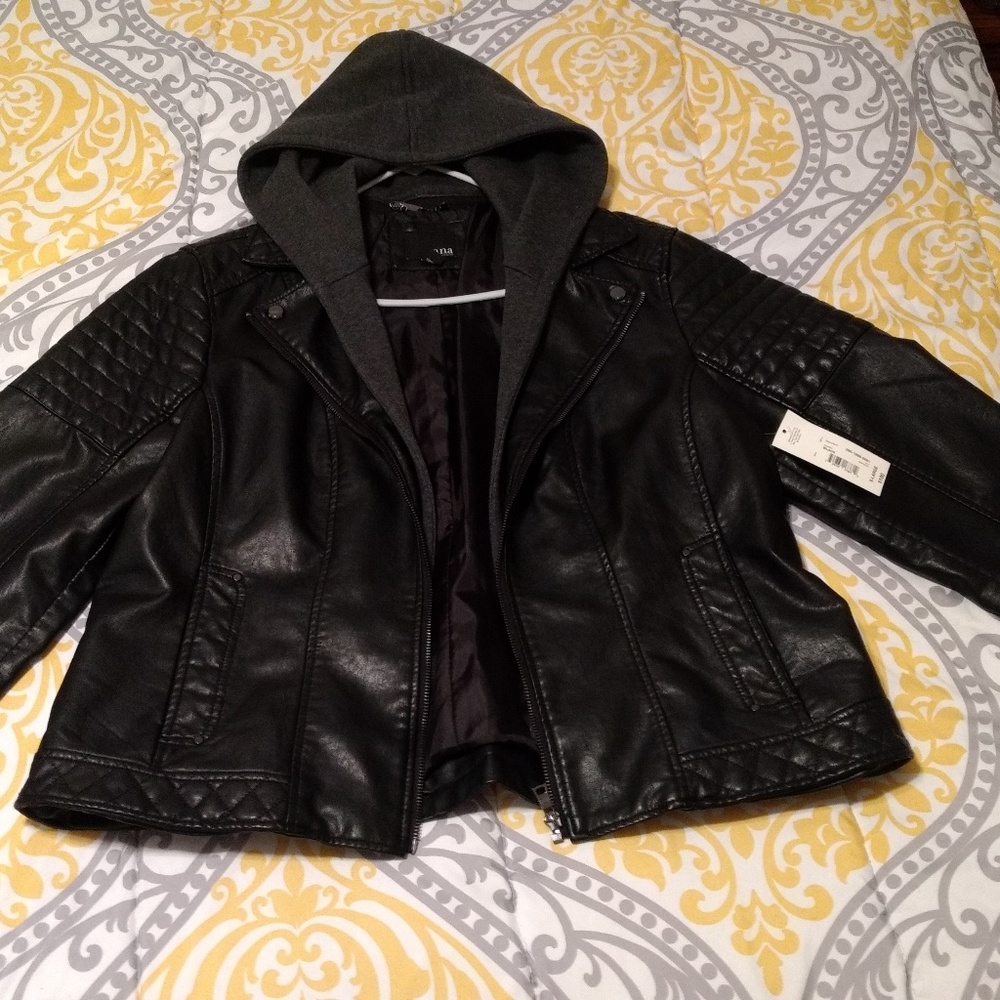 Ana black leather jacket